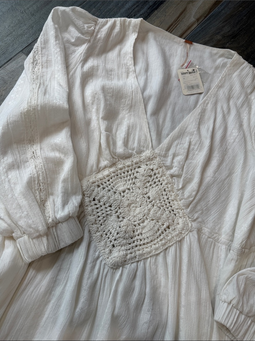 Free people White Crochet-Accent Dress - Picture 4 of 9